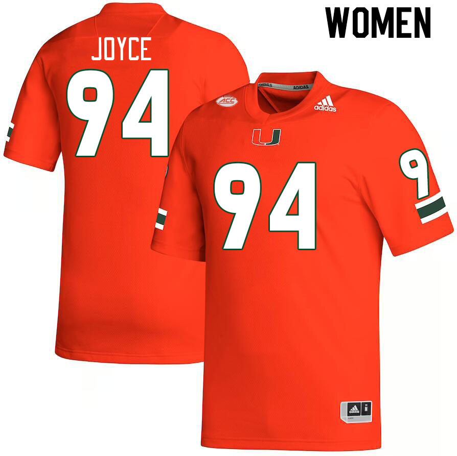 Women #94 Dylan Joyce Miami Hurricanes College Football Jerseys Stitched-Orange - Click Image to Close